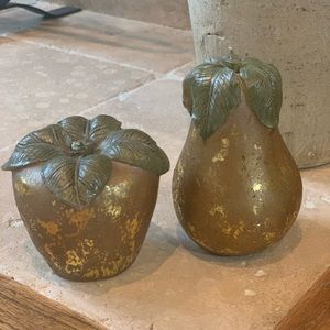 Pretty Brushed Gold Fruit Candles